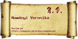 Naményi Veronika névjegykártya