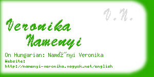 veronika namenyi business card